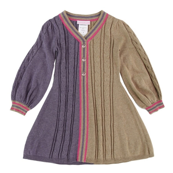 VICTORIA COLOR BLOCK SWEATER DRESS sz 5 - Picture 3 of 11